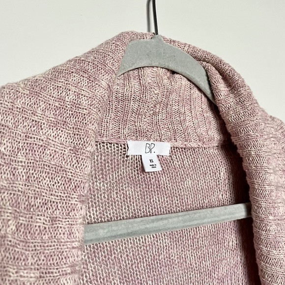 BP Nordstrom Lightweight Cotton Knit Open Front Shawl Cardigan Dusty Pink Sz XS - Picture 3 of 6